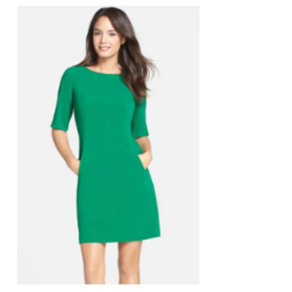 Tahari Emerald Green A-Line Dress